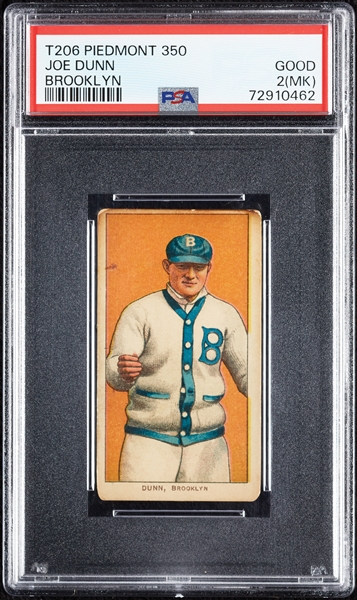 1909-11 T206 Joe Dunn Brooklyn PSA 2 (MK)