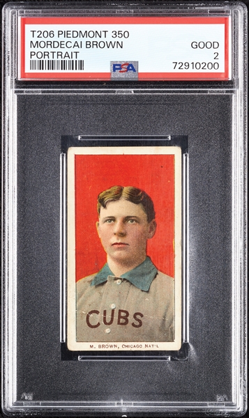 1909-11 T206 Mordecai Brown Portrait PSA 2 