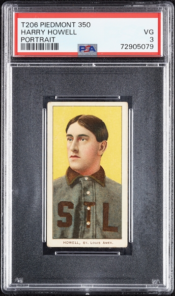 1909-11 T206 Harry Howell Portrait PSA 3