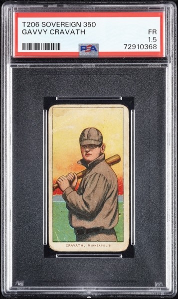 1909-11 T206 Gavvy Cravath (Sovereign 350 Back) PSA 1.5