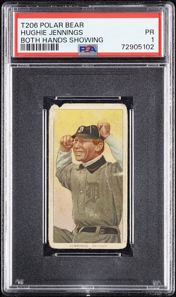 1909-11 T206 Hughie Jennings Both Hands Showing PSA 1