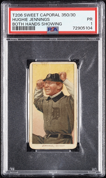 1909-11 T206 Hughie Jennings Both Hands Showing PSA 1