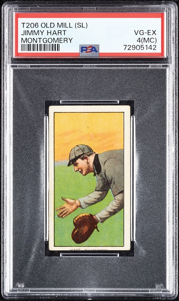 1909-11 T206 Jimmy Hart Montgomery (Old Mill Back) PSA 4 (MC)