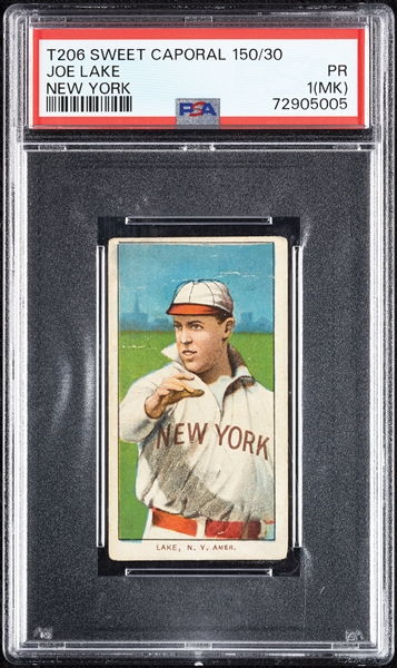 1909-11 T206 Joe Lake New York PSA 1 (MK)