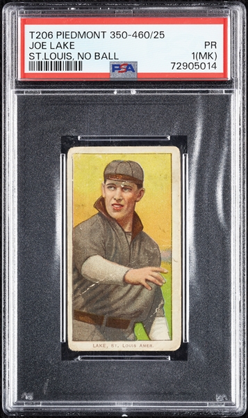 1909-11 T206 Joe Lake St. Louis, No Ball PSA 1 (MK)