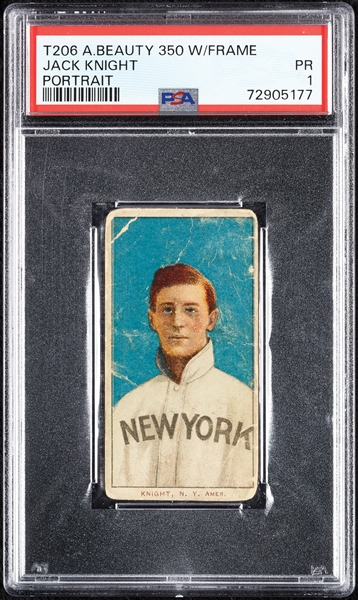 1909-11 T206 Jack Knight Portrait (American Beauty 350 w/ Frame Back) PSA 1