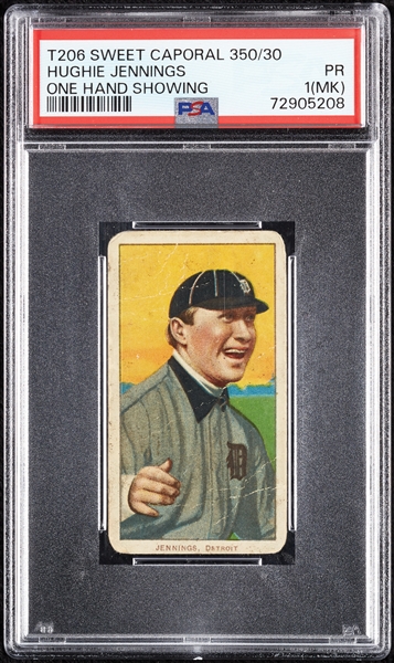 1909-11 T206 Hughie Jennings One Hand Showing PSA 1 (MK)