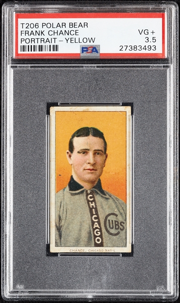 1909-11 T206 Frank Chance Portrait Yellow PSA 3.5