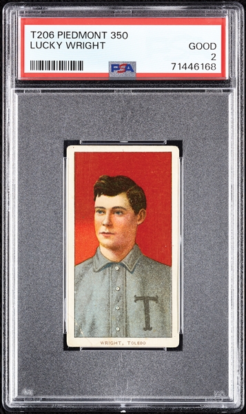 1909-11 T206 Lucky Wright PSA 2