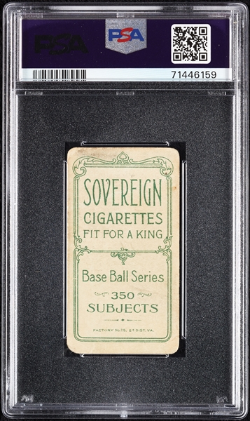 1909-11 T206 Hooks Wiltse Portrait, With Cap (Sovereign 350 Back) PSA 1