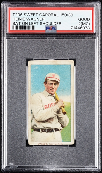 1909-11 T206 Heinie Wagner Bat On Left Shoulder PSA 2 (MC)