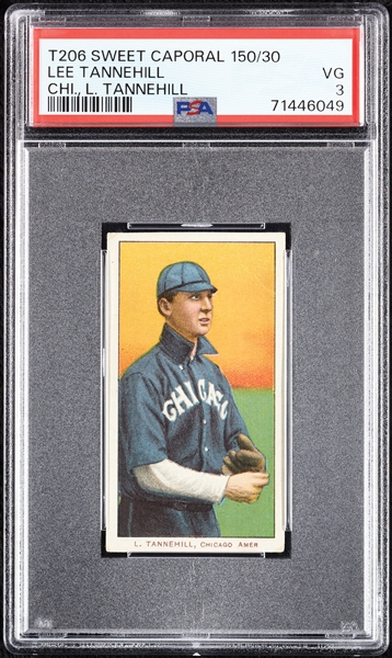 1909-11 T206 Lee Tannehill Chicago, L. Tannehill PSA 3