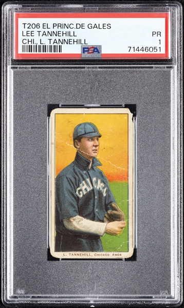 1909-11 T206 Lee Tannehill Chicago, L. Tannehill (El Principe De Gales Back) PSA 1