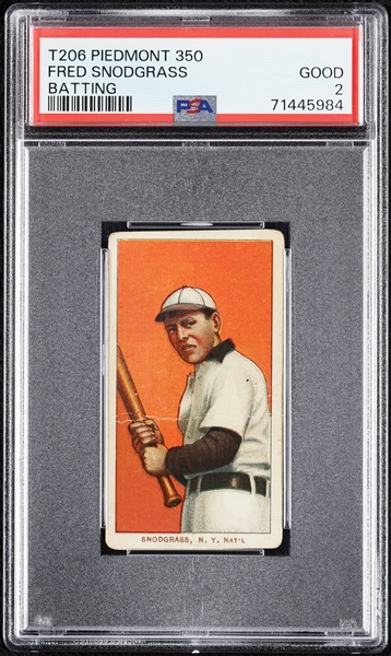 1909-11 T206 Fred Snodgrass Batting PSA 2