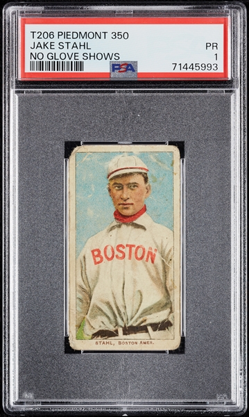 1909-11 T206 Jake Stahl No Glove Shows PSA 1