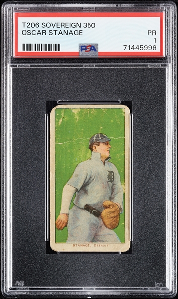 1909-11 T206 Oscar Stanage (Sovereign 350 Back) PSA 1