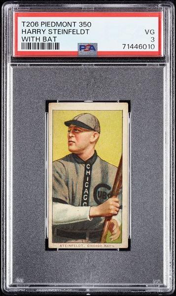 1909-11 T206 Harry Steinfeldt With Bat PSA 3