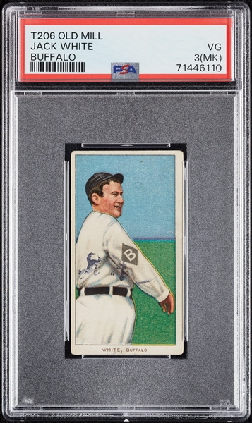 1909-11 T206 Jack White Buffalo (Old Mill Back) PSA 3 (MK)