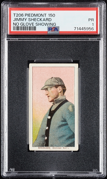 1909-11 T206 Jimmy Sheckard No Glove Showing PSA 1
