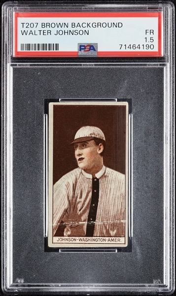 1912 T207 Brown Background Walter Johnson PSA 1.5