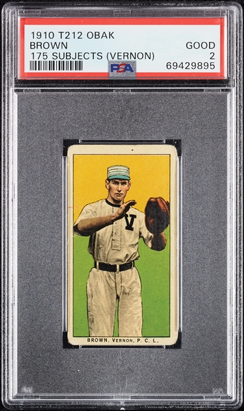1910 T212 Obak Cigarettes Brown Vernon PSA 2