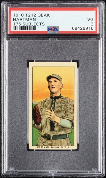 1910 T212 Obak Cigarettes Hartman PSA 3