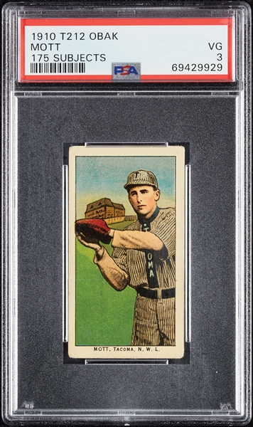 1910 T212 Obak Cigarettes Mott PSA 3