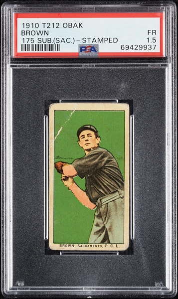 1910 T212 Obak Cigarettes Brown Sacramento (Stamped) PSA 1.5