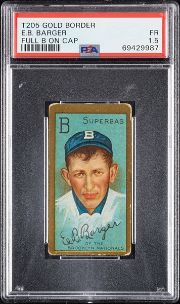 1911 T205 Gold Border E.B. Barger (Full B On Cap) PSA 1.5