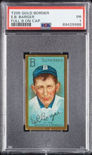 1911 T205 Gold Border E.B. Barger (Full B On Cap) PSA 1