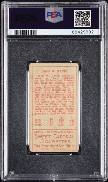 1911 T205 Gold Border John W. Bates PSA 1