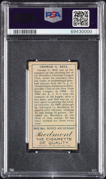 1911 T205 Gold Border George G. Bell PSA 2