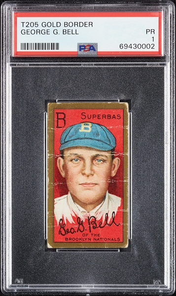 1911 T205 Gold Border George G. Bell PSA 1