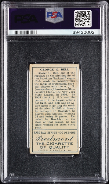 1911 T205 Gold Border George G. Bell PSA 1