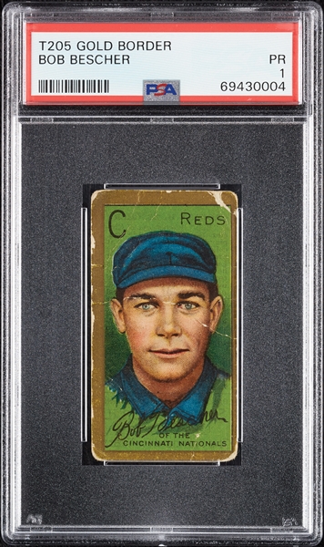 1911 T205 Gold Border Bob Bescher PSA 1