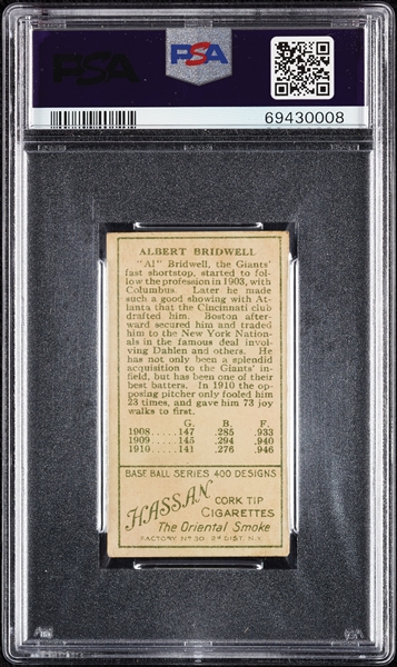 1911 T205 Gold Border A.H. Bridwell PSA Authentic