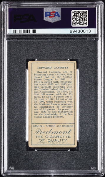 1911 T205 Gold Border Howard Camnitz PSA 2