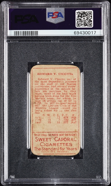 1911 T205 Gold Border Ed Cicotte PSA 1