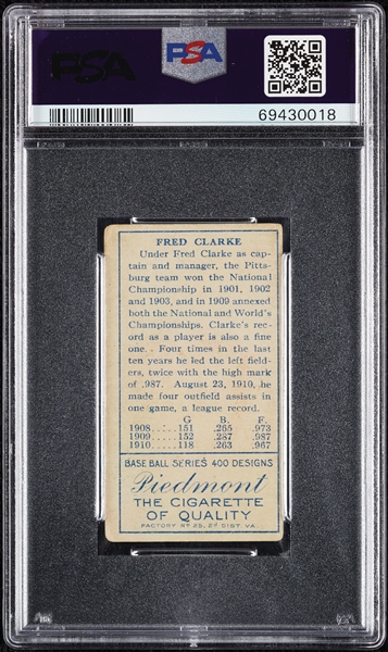 1911 T205 Gold Border Fred C. Clarke PSA 2.5