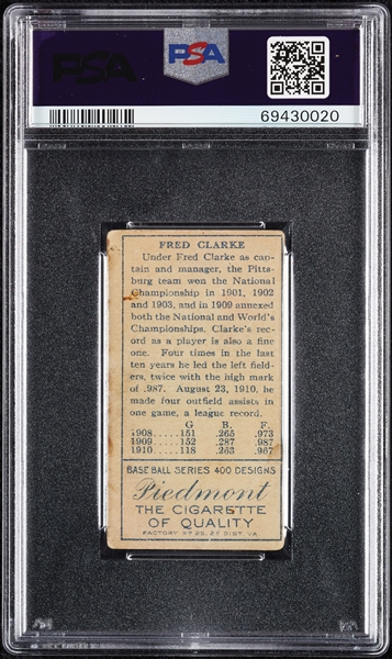 1911 T205 Gold Border Fred C. Clarke PSA Authentic