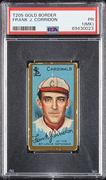 1911 T205 Gold Border Frank J. Corridon PSA 1 (MK)