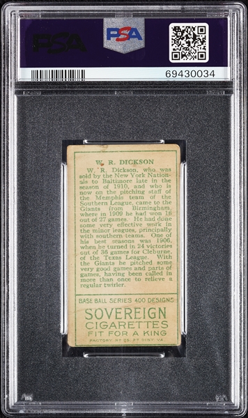 1911 T205 Gold Border W.R. Dickson PSA 1