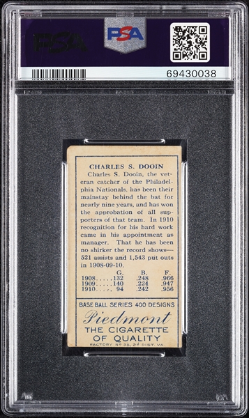 1911 T205 Gold Border Chas. S. Dooin PSA 3 (MC)