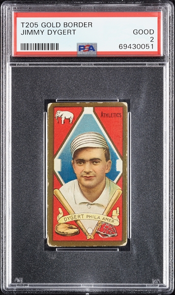 1911 T205 Gold Border Jimmy Dygert PSA 2