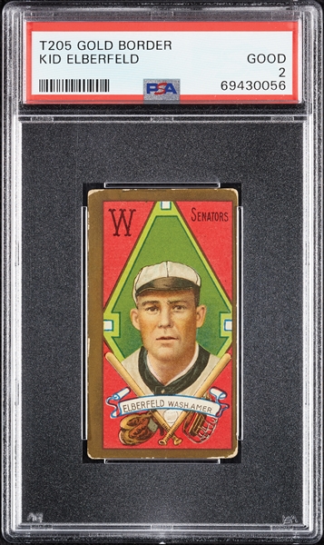 1911 T205 Gold Border Kid Elberfeld PSA 2