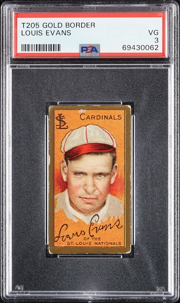 1911 T205 Gold Border Louis Evans PSA 3
