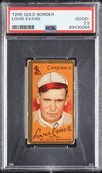 1911 T205 Gold Border Louis Evans PSA 2.5