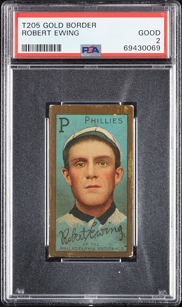 1911 T205 Gold Border Robert Ewing PSA 2