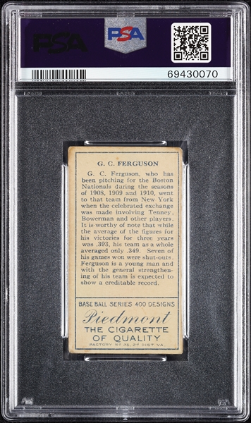 1911 T205 Gold Border G.C. Ferguson PSA 3