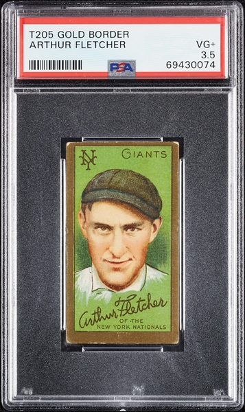 1911 T205 Gold Border Arthur Fletcher PSA 3.5